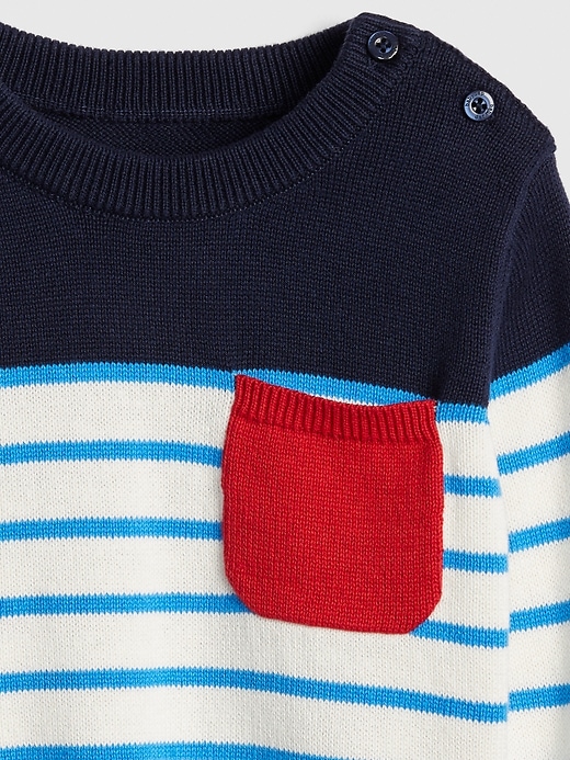 Image number 3 showing, Baby Stripe Pocket Sweater