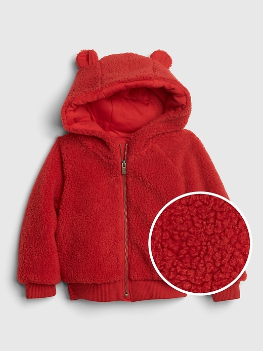 View large product image 1 of 1. Toddler Sherpa Bear Hoodie Sweatshirt
