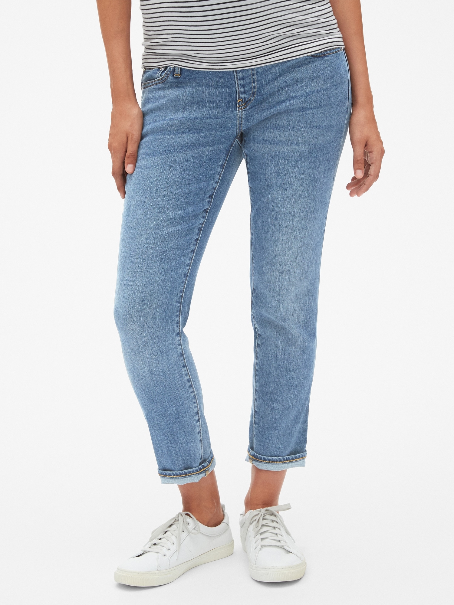 Maternity Soft Wear Full Panel Girlfriend Jeans | Gap