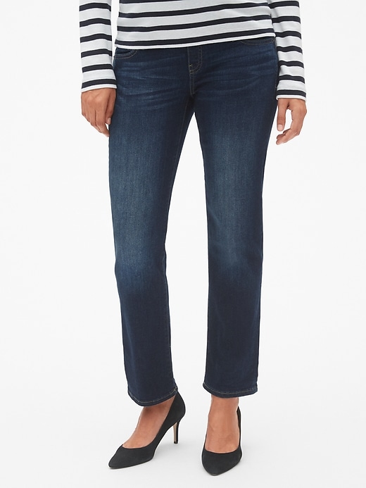 Image number 1 showing, Maternity Full Panel Classic Straight Jeans