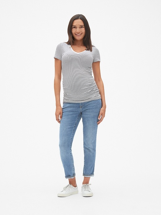 Image number 3 showing, Maternity Soft Wear Full Panel Girlfriend Jeans