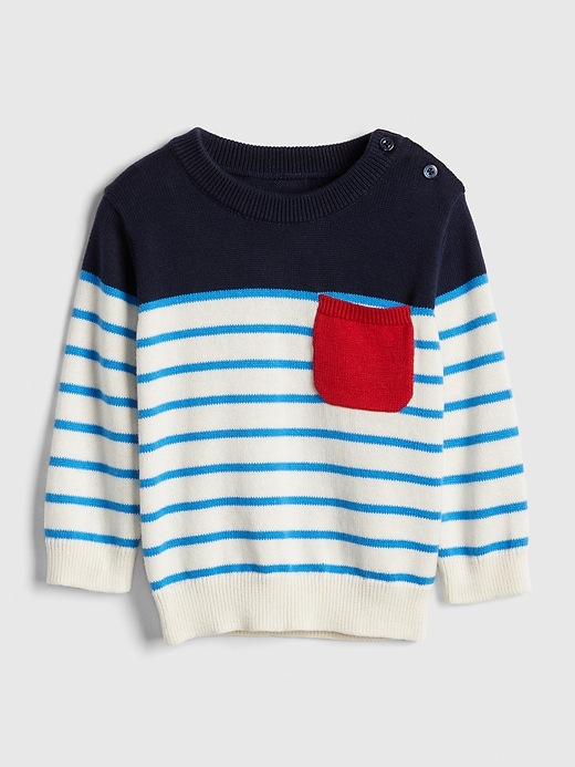 Image number 1 showing, Baby Stripe Pocket Sweater