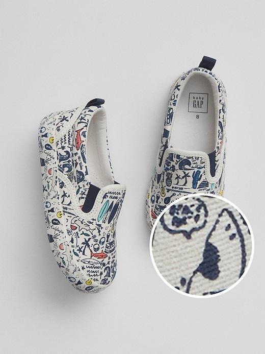 Image number 1 showing, Doodle Graphic Slip-On Sneakers