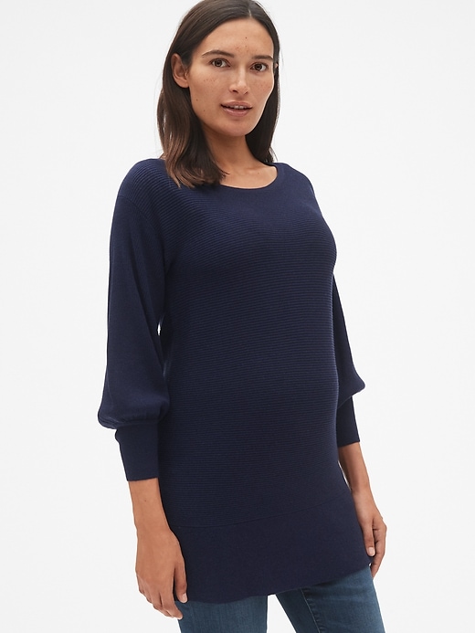 Image number 6 showing, Maternity Ribbed Boatneck Sweater Tunic