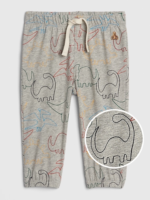 1 of 8 showing, with the color light heather gray of product Baby Print Pull-On Pants