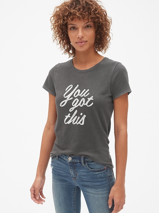 1 of 8 showing, with the color soft black of product Graphic Short Sleeve Crewneck T-Shirt