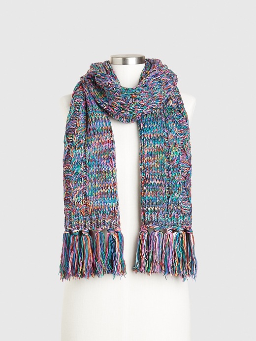 Chunky Cable-Knit Fringe Scarf | Gap