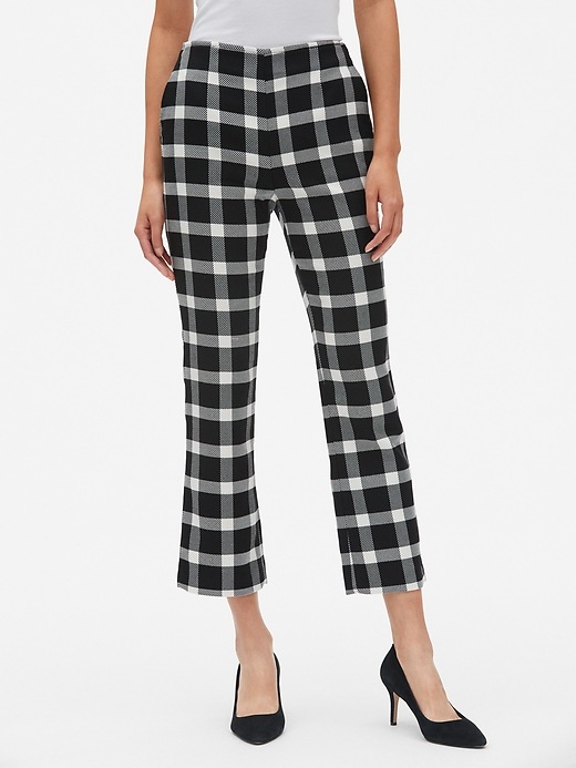 Gap Womens High Rise Plaid Crop Flare Pants Gap Womens High Rise Plaid Crop Flare Pants