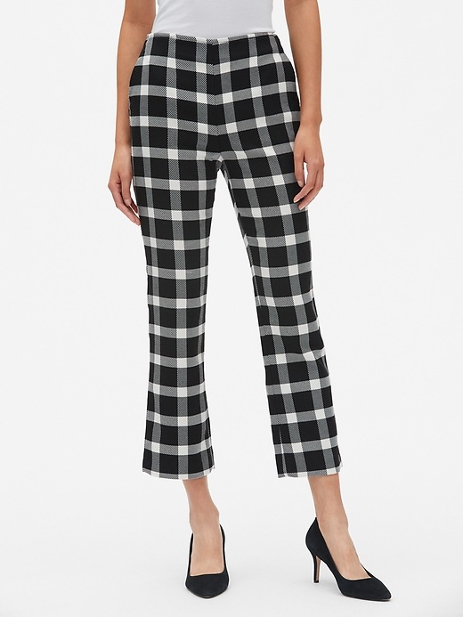 Image number 1 showing, High Rise Plaid Crop Kick Pants