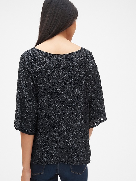 Image number 2 showing, Sequin Kimono Sleeve Top
