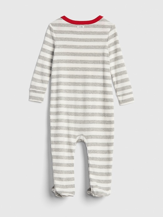 Image number 2 showing, First Favorite Heart Stripe Footed One-Piece