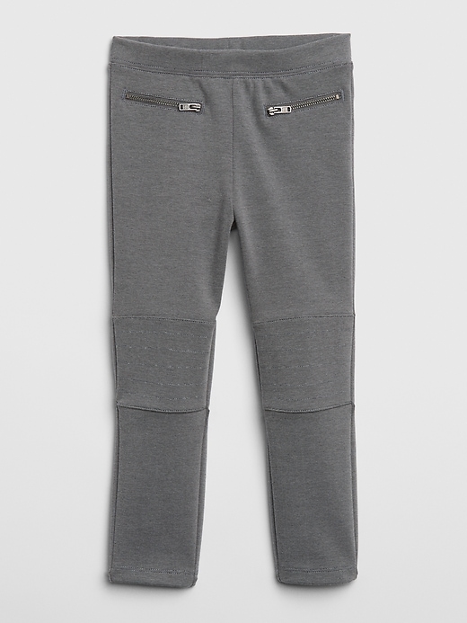 1 of 8 showing, with the color heather grey of product Moto Pants in Ponte