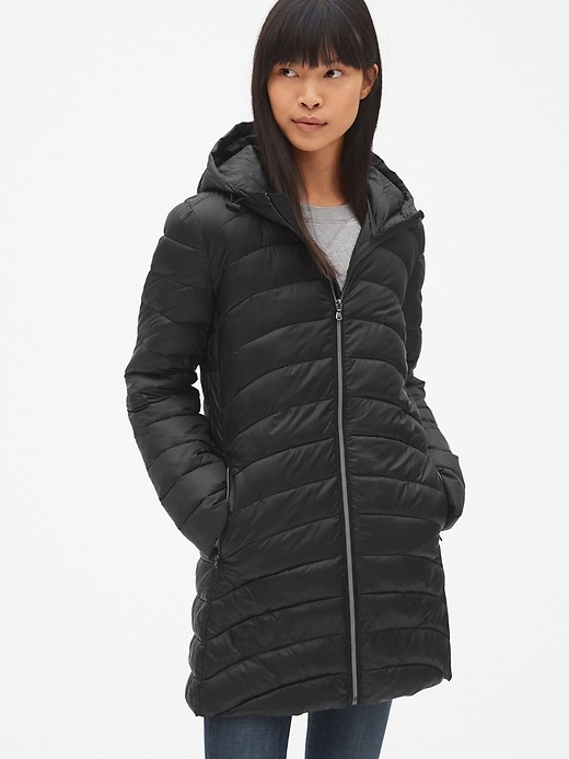 Image number 1 showing, ColdControl Lightweight Hooded Puffer Coat