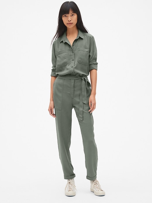 View large product image 1 of 1. Utility Jumpsuit in TENCEL&#153