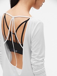 View large product image 4 of 7. GapFit Breathe Long Sleeve Strappy U-Back Top