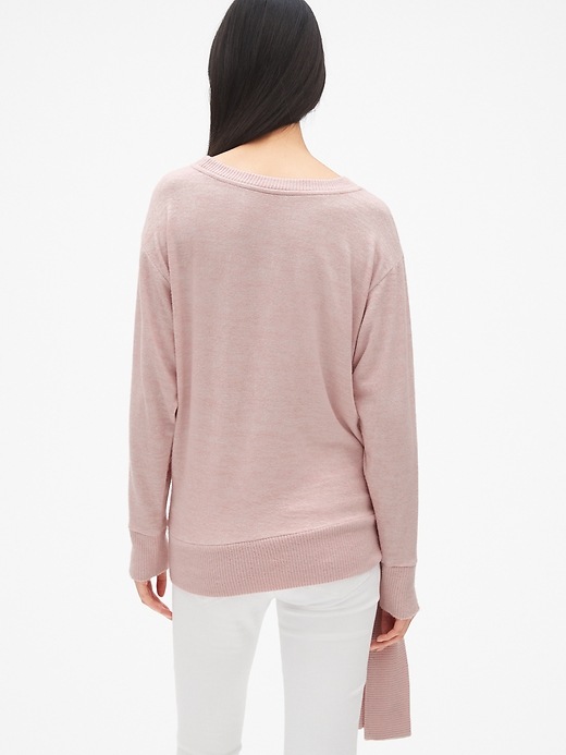 Image number 2 showing, Softspun Brushed Pullover Sweatshirt with Tie-Hem