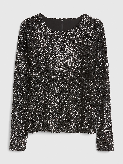 Image number 6 showing, Long Sleeve Sequin Top