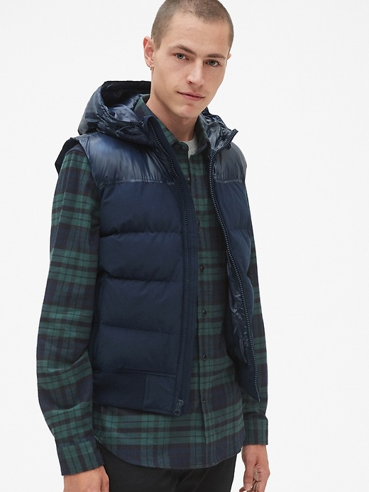 1 of 8 showing, with the color blue of product Heavyweight Puffer Vest