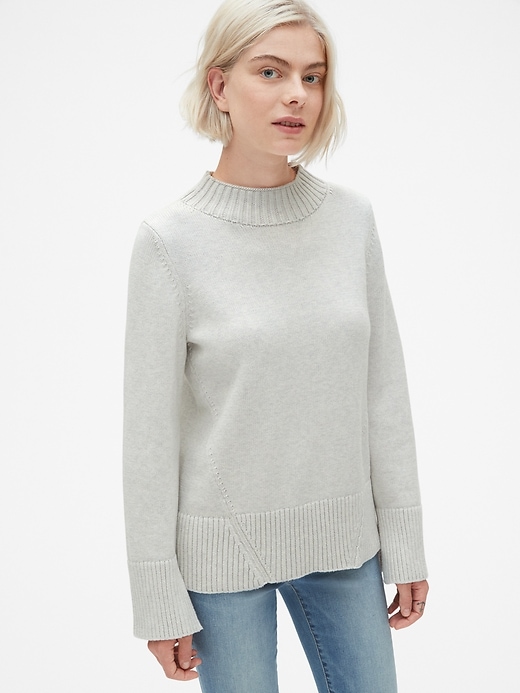 Image number 1 showing, Ribbed Mockneck Pullover Sweater