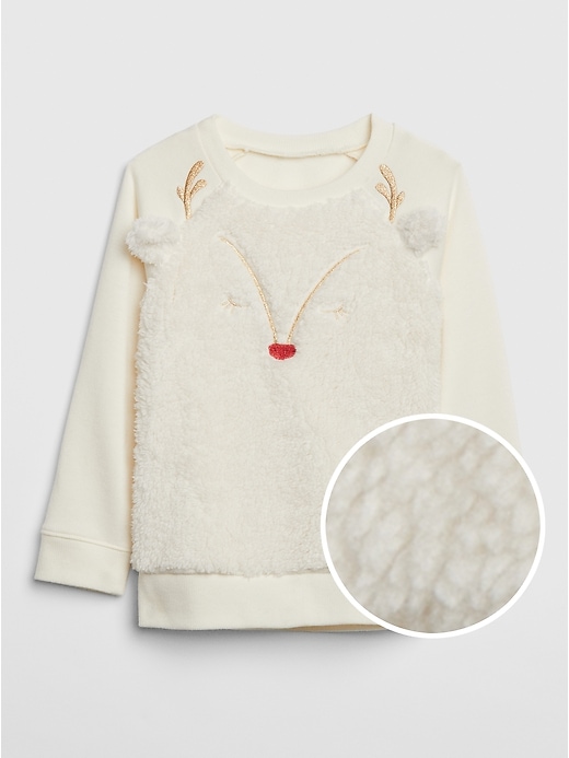 1 of 8 showing, with the color reindeer of product Sherpa Reindeer Tunic Sweatshirt