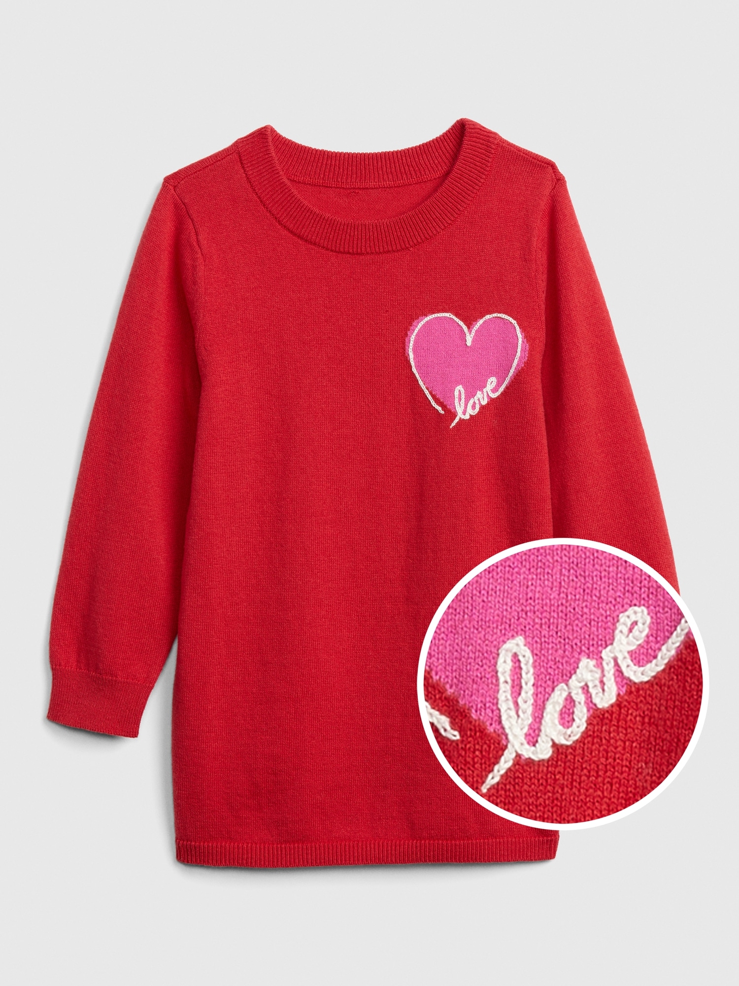 Toddler Embroidered Heart Tunic Sweater Gap