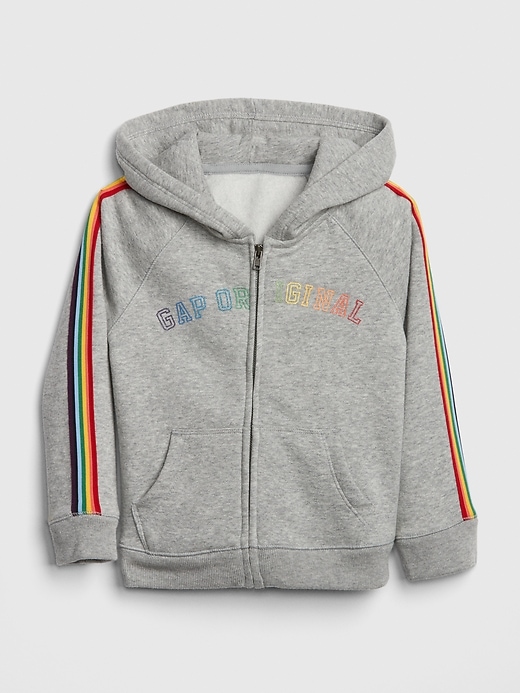 1 of 8 showing, with the color light heather gray of product Gap Logo Embroidered Hoodie Sweatshirt