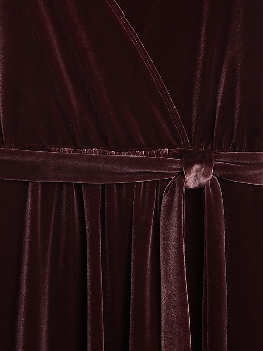 Image number 2 showing, Maternity Velvet Tie-Waist Crossover Dress