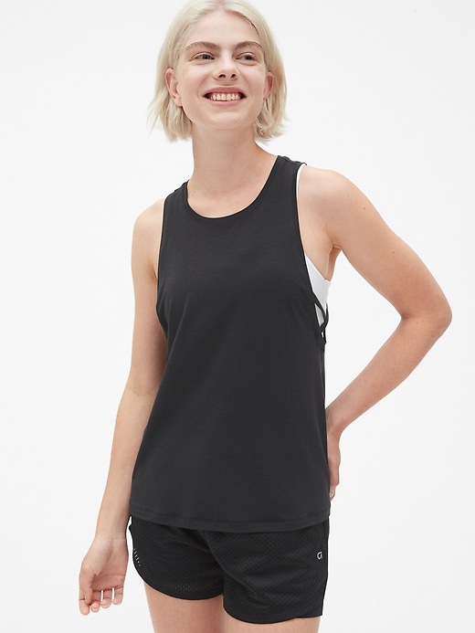 Image number 1 showing, GapFit Breathe Strappy Detail Tank Top