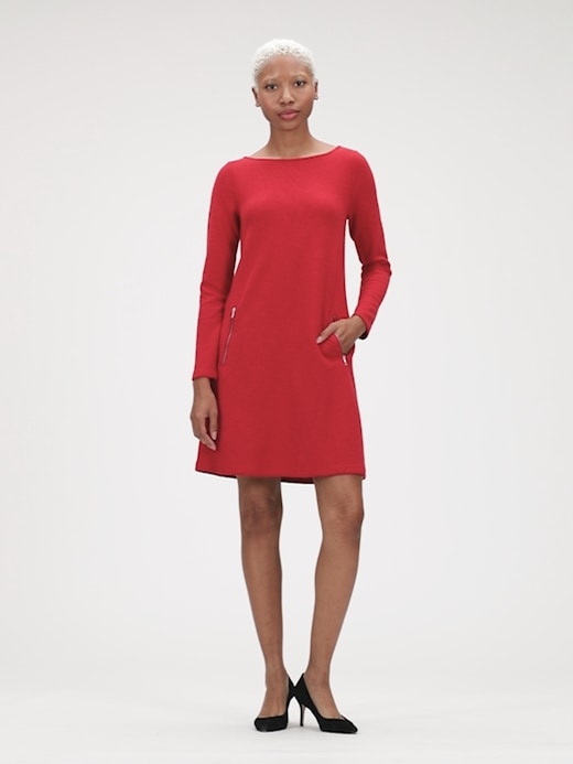 knee length dresses for ladies Tweed A Line Dress With Front Zipper | A-Line Dress main image 0