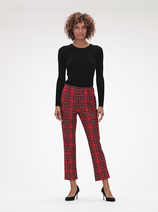 Gap red plaid best sale pants