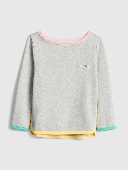 View large product image 1 of 1. Toddler Rainbow-Trim Sweatshirt