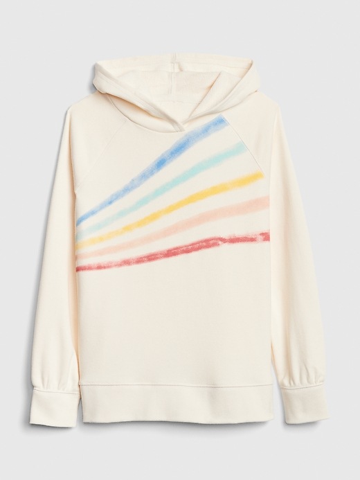 Image number 1 showing, Kids Rainbow Stripe Hoodie Sweatshirt