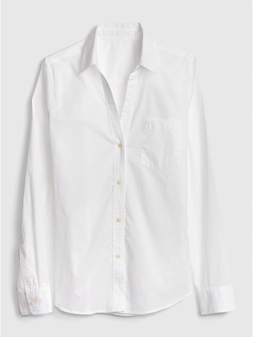 Image number 6 showing, Fitted Boyfriend Shirt in Poplin
