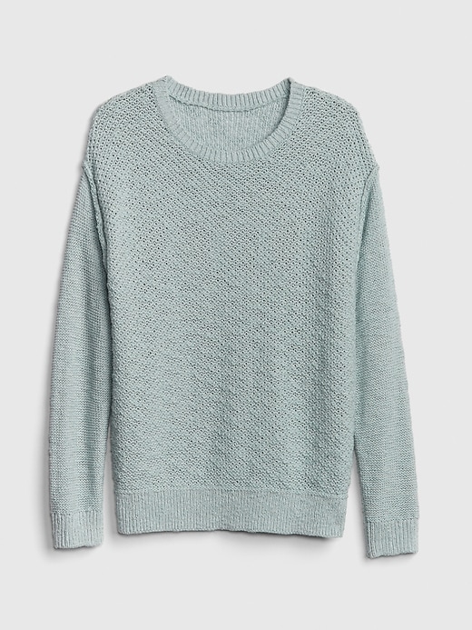 Image number 6 showing, Textured Mix-Knit Crewneck Pullover Sweater