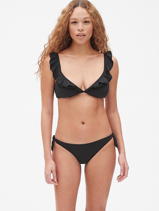 Image number 1 showing, Ruffle-Trim Triangle Bikini Top