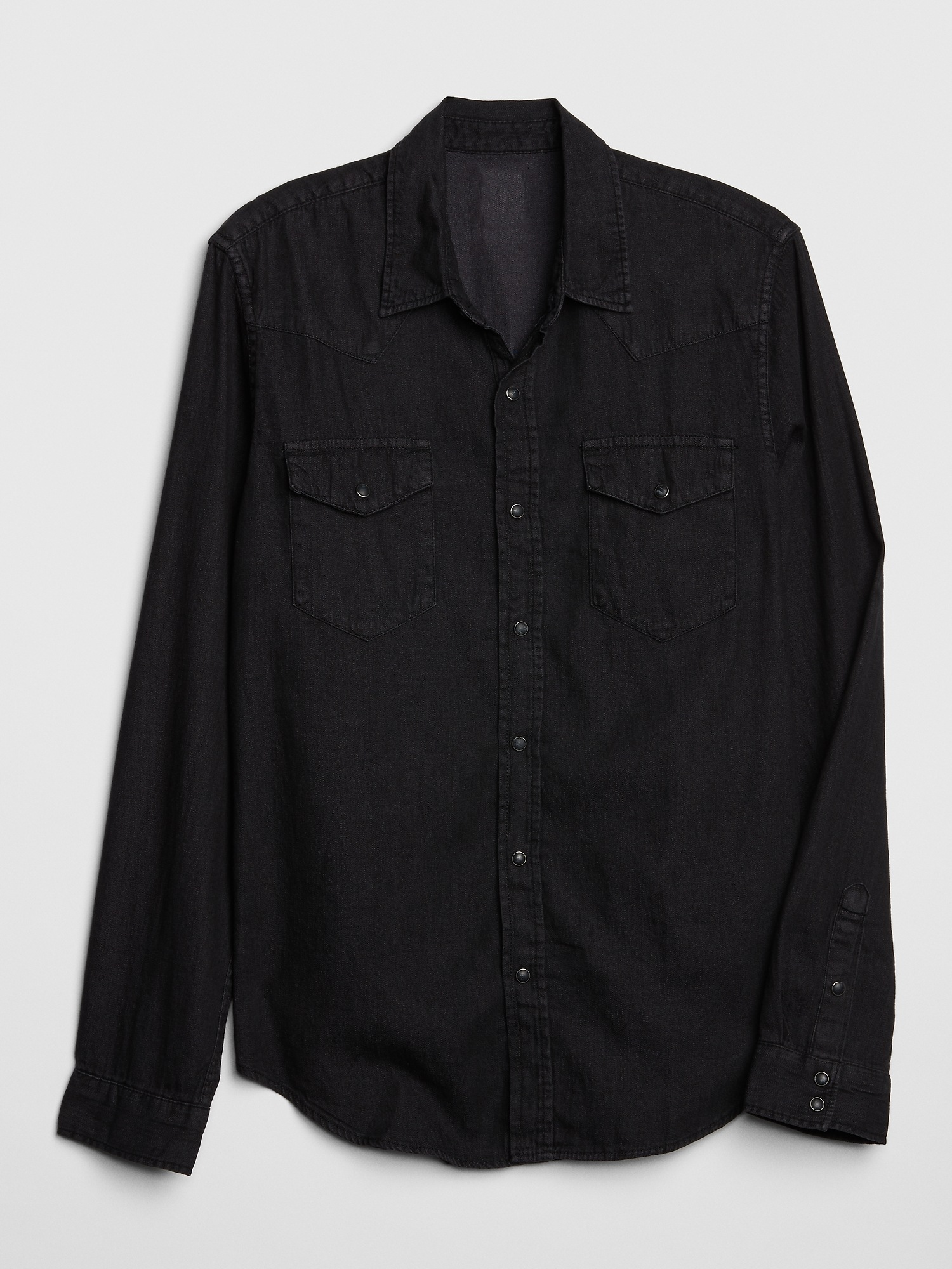 gap black denim shirt