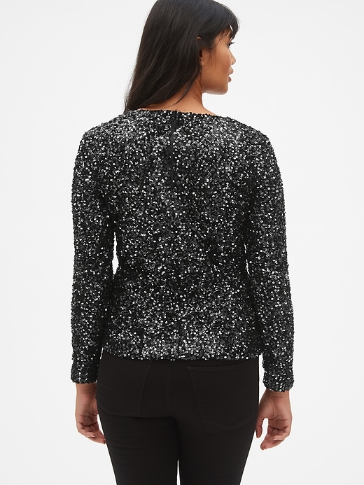 Image number 2 showing, Long Sleeve Sequin Top