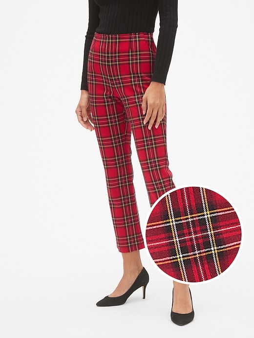 Image number 1 showing, Plaid High Rise Crop Kick Pants