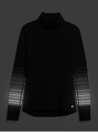 View large product image 8 of 9. GapFit Winterbrush Asymmetrical Half-Zip Reflective Print Pullover