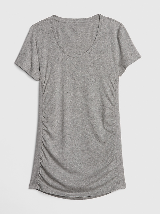 Image number 5 showing, Maternity Short Sleeve Ribbed-Trim T-Shirt