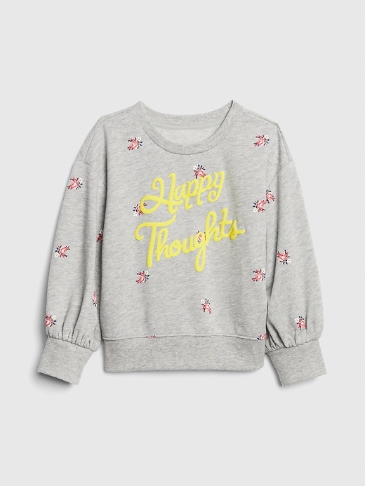 View large product image 1 of 3. Toddler Graphic Print Puff-Sleeve Sweatshirt