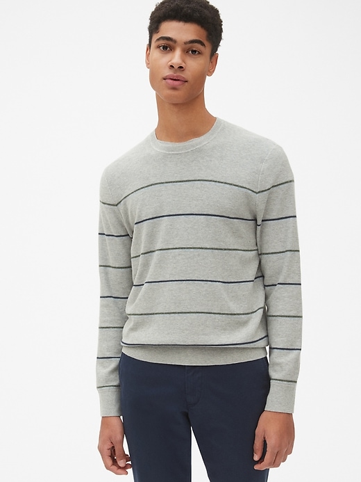 1 of 8 showing, with the color grey stripe of product The Mainstay Crewneck Sweater