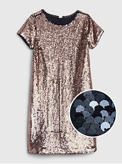 S Holiday Dresses Gap Flippy Sequin Short Sleeve Dress
