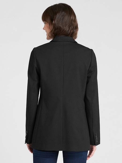 2 of 8 showing, with the color true black of product Classic Girlfriend Blazer in Ponte