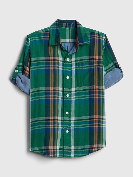 View large product image 1 of 1. Kids Double-Weave Convertible Shirt