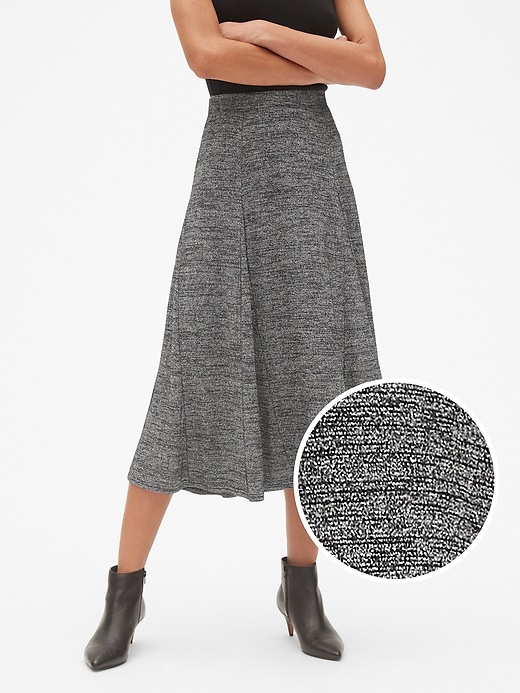 Image number 1 showing, Softspun Metallic Midi Circle Skirt