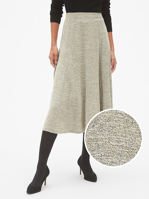 View large product image 1 of 1. Softspun Metallic Midi Circle Skirt