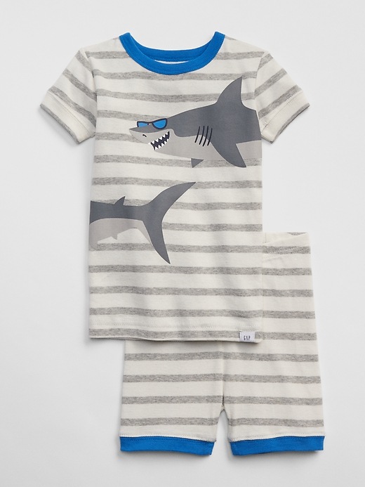 Image number 1 showing, babyGap Shark Stripe Short Pj Set