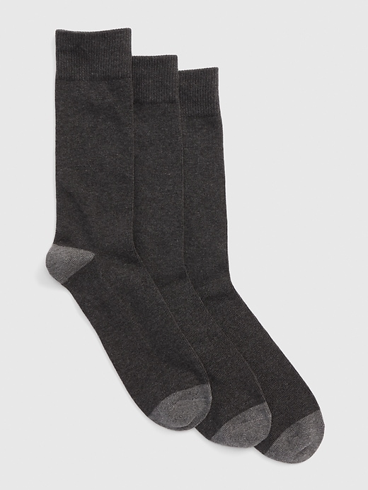 1 of 8 showing, with the color charcoal grey of product Crew Socks (3-Pack)