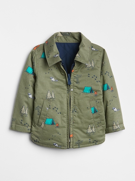 Image number 4 showing, Baby Camp Print Reversible Shirt Jacket
